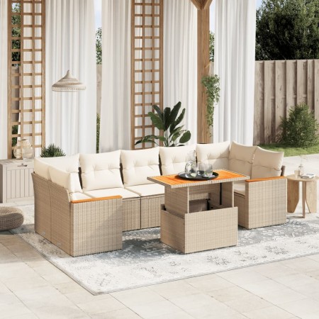 Gartensofagarnitur mit beigen Kissen, 8-teilig, aus PE-Rattan. von , Gartensets - Ref: Foro24-3272990, Preis: 705,99 €, Rabat...