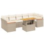 Garden sofa set with beige cushions, 8 pieces, PE rattan. by , Garden sets - Ref: Foro24-3272990, Price: 716,79 €, Discount: %