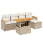 Gartensofa-Set mit 6-teiligen Kissen aus synthetischem Rattan in Beige. von , Gartensets - Ref: Foro24-3273053, Preis: 485,40...