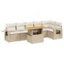 Set sofás de jardín 7 piezas y cojines ratán sintético beige de , Conjuntos de jardín - Ref: Foro24-3271765, Precio: 585,19 €...