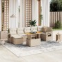 Garden sofa set with beige cushions, 8 pieces, PE rattan. by , Garden sets - Ref: Foro24-3271863, Price: 641,99 €, Discount: %