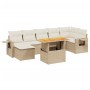 Garden sofa set with beige cushions, 8 pieces, PE rattan. by , Garden sets - Ref: Foro24-3271863, Price: 650,87 €, Discount: %