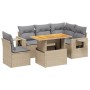 Gartensofa-Set mit 6-teiligen Kissen aus synthetischem Rattan in Beige. von , Gartensets - Ref: Foro24-3271759, Preis: 473,23...