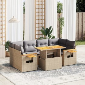 Garden set with 7 pieces of sofas and beige synthetic rattan cushions. by , Garden sets - Ref: Foro24-3273418, Price: 543,17 ...