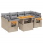 Garden set with 7 pieces of sofas and beige synthetic rattan cushions. by , Garden sets - Ref: Foro24-3273418, Price: 545,79 ...