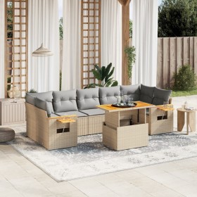 Garden sofa set with beige cushions, 8 pieces, PE rattan. by , Garden sets - Ref: Foro24-3273432, Price: 627,99 €, Discount: %