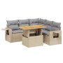 Garden sofa set with 6-piece synthetic rattan beige cushions by , Garden sets - Ref: Foro24-3271752, Price: 465,77 €, Discoun...