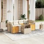 Set of 7-piece garden sofas and beige synthetic rattan cushions by , Garden sets - Ref: Foro24-3273858, Price: 604,37 €, Disc...