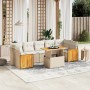 Garden sofa set with beige cushions, 8 pieces, PE rattan. by , Garden sets - Ref: Foro24-3273872, Price: 715,87 €, Discount: %