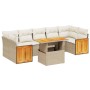 Garden sofa set with beige cushions, 8 pieces, PE rattan. by , Garden sets - Ref: Foro24-3273872, Price: 715,87 €, Discount: %