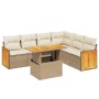 Garden set with 7 pieces of sofas and beige synthetic rattan cushions. by , Garden sets - Ref: Foro24-3273977, Price: 587,46 ...