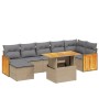 Garden sofa set with beige cushions, 8 pieces, PE rattan. by , Garden sets - Ref: Foro24-3274069, Price: 604,87 €, Discount: %