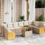 Gartensofa-Set 11-teilig mit beigen Polstern aus synthetischem Rattan von , Gartensets - Ref: Foro24-3274131, Preis: 866,23 €...