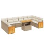 Gartensofa-Set 11-teilig mit beigen Polstern aus synthetischem Rattan von , Gartensets - Ref: Foro24-3274131, Preis: 866,23 €...