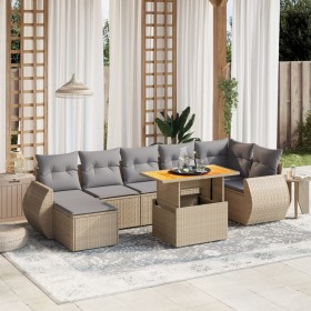 Gartensofagarnitur mit beigen Kissen, 8-teilig, aus PE-Rattan. von , Gartensets - Ref: Foro24-3275824, Preis: 610,74 €, Rabat...