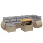 Garden sofa set with beige cushions, 8 pieces, PE rattan. by , Garden sets - Ref: Foro24-3275824, Price: 628,12 €, Discount: %