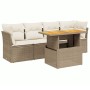 Garden sofa set with 5-piece synthetic rattan beige cushions by , Garden sets - Ref: Foro24-3270666, Price: 424,98 €, Discoun...