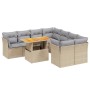 Set de sofás de jardín 9 pzas con cojines ratán sintético beige de , Conjuntos de jardín - Ref: Foro24-3270723, Precio: 635,5...