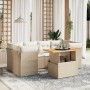 Gartensofagarnitur 7-teilig mit Kissen aus synthetischem Rattan in Beige. von , Gartensets - Ref: Foro24-3270687, Preis: 595,...