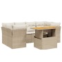 Garden set with 7 pieces of sofas and beige synthetic rattan cushions. by , Garden sets - Ref: Foro24-3270687, Price: 600,99 ...