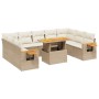 Gartensofa-Set 11-teilig mit beigen Polstern aus synthetischem Rattan von , Gartensets - Ref: Foro24-3273690, Preis: 922,67 €...