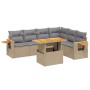 Garden set with 7 pieces of sofas and beige synthetic rattan cushions. by , Garden sets - Ref: Foro24-3273537, Price: 559,25 ...