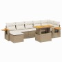 Garden sofa set with beige cushions, 8 pieces, PE rattan. by , Garden sets - Ref: Foro24-3273627, Price: 692,99 €, Discount: %