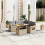 Gartensofa-Set mit 6-teiligen Kissen aus synthetischem Rattan in Beige. von , Gartensets - Ref: Foro24-3273516, Preis: 479,99...