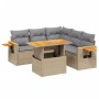 Gartensofa-Set mit 6-teiligen Kissen aus synthetischem Rattan in Beige. von , Gartensets - Ref: Foro24-3273516, Preis: 496,90...