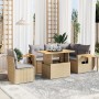 Garden sofa set with 6-piece synthetic rattan beige cushions by , Garden sets - Ref: Foro24-3273523, Price: 496,90 €, Discoun...