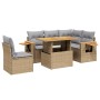 Gartensofa-Set mit 6-teiligen Kissen aus synthetischem Rattan in Beige. von , Gartensets - Ref: Foro24-3273523, Preis: 496,90...