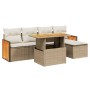 Garden sofa set with 6-piece synthetic rattan beige cushions by , Garden sets - Ref: Foro24-3273935, Price: 488,84 €, Discoun...