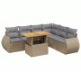 Garden set with 7 pieces of sofas and beige synthetic rattan cushions. by , Garden sets - Ref: Foro24-3272214, Price: 574,06 ...