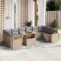 Gartensofa-Set 11-teilig mit beigen Polstern aus synthetischem Rattan von , Gartensets - Ref: Foro24-3273250, Preis: 802,40 €...