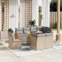 Gartensofagarnitur 9-teilig mit Kissen aus synthetischem Rattan in Beige. von , Gartensets - Ref: Foro24-3274055, Preis: 742,...