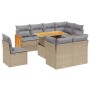 Gartensofagarnitur 9-teilig mit Kissen aus synthetischem Rattan in Beige. von , Gartensets - Ref: Foro24-3274055, Preis: 715,...