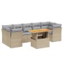 Garden sofa set with beige cushions, 8 pieces, PE rattan. by , Garden sets - Ref: Foro24-3270702, Price: 608,25 €, Discount: %