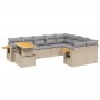 Gartensofa-Set mit 10-teiligen beigen Kissen aus synthetischem Rattan. von , Gartensets - Ref: Foro24-3273684, Preis: 721,05 ...