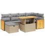 Set of 7-piece garden sofas and beige synthetic rattan cushions by , Garden sets - Ref: Foro24-3276251, Price: 543,57 €, Disc...