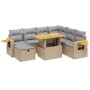 Garden sofa set with beige cushions, 8 pieces, PE rattan. by , Garden sets - Ref: Foro24-3276160, Price: 616,59 €, Discount: %