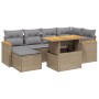 Set of 7-piece garden sofas and beige synthetic rattan cushions by , Garden sets - Ref: Foro24-3273180, Price: 513,20 €, Disc...