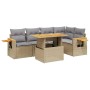 Gartensofa-Set mit 6-teiligen Kissen aus synthetischem Rattan in Beige. von , Gartensets - Ref: Foro24-3273509, Preis: 492,63...