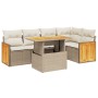 Gartensofa-Set mit 6-teiligen Kissen aus synthetischem Rattan in Beige. von , Gartensets - Ref: Foro24-3273949, Preis: 562,98...