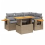 Gartensofa-Set mit 5-teiligen Kissen aus synthetischem Rattan in Beige. von , Gartensets - Ref: Foro24-3273502, Preis: 435,56...