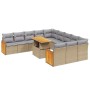 Gartensofa-Set 11-teilig mit beigen Polstern aus synthetischem Rattan von , Gartensets - Ref: Foro24-3274146, Preis: 817,31 €...