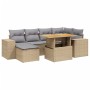 Set of 7-piece garden sofas and beige synthetic rattan cushions by , Garden sets - Ref: Foro24-3272739, Price: 527,56 €, Disc...