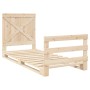 Solid pine wood bed frame with headboard 90x200 cm by , Beds and slatted bases - Ref: Foro24-3281574, Price: 147,61 €, Discou...