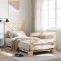 Solid pine wood bed frame with headboard 90x200 cm by , Beds and slatted bases - Ref: Foro24-3281574, Price: 147,61 €, Discou...