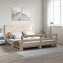 Solid pine wood bed frame with headboard 180x200 cm by , Beds and slatted bases - Ref: Foro24-3281560, Price: 243,61 €, Disco...