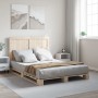 Solid pine wood bed frame with headboard 140x200 cm by , Beds and slatted bases - Ref: Foro24-3281534, Price: 195,20 €, Disco...